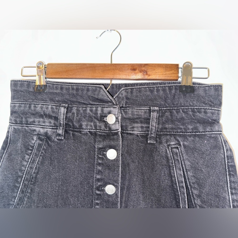 Pilcro Black Button-Front Denim‎ A-Line Skirt- Size 4 - Picture 5 of 10
